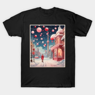 Canada Snowy Toronto Valentine's Day Travel Vintage Retro T-Shirt